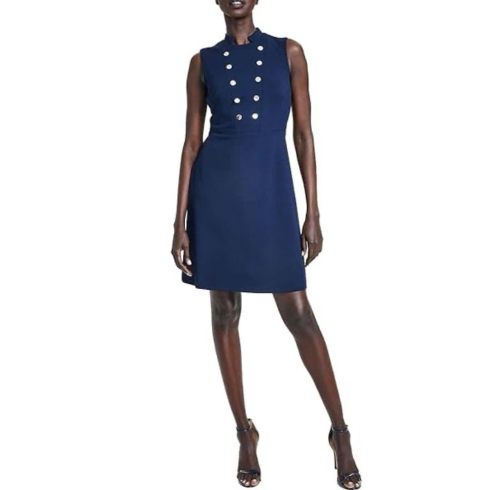 Women's Tommy Hilfiger Size 6 NWT Navy Blue High Neck Sleeveless Dress New